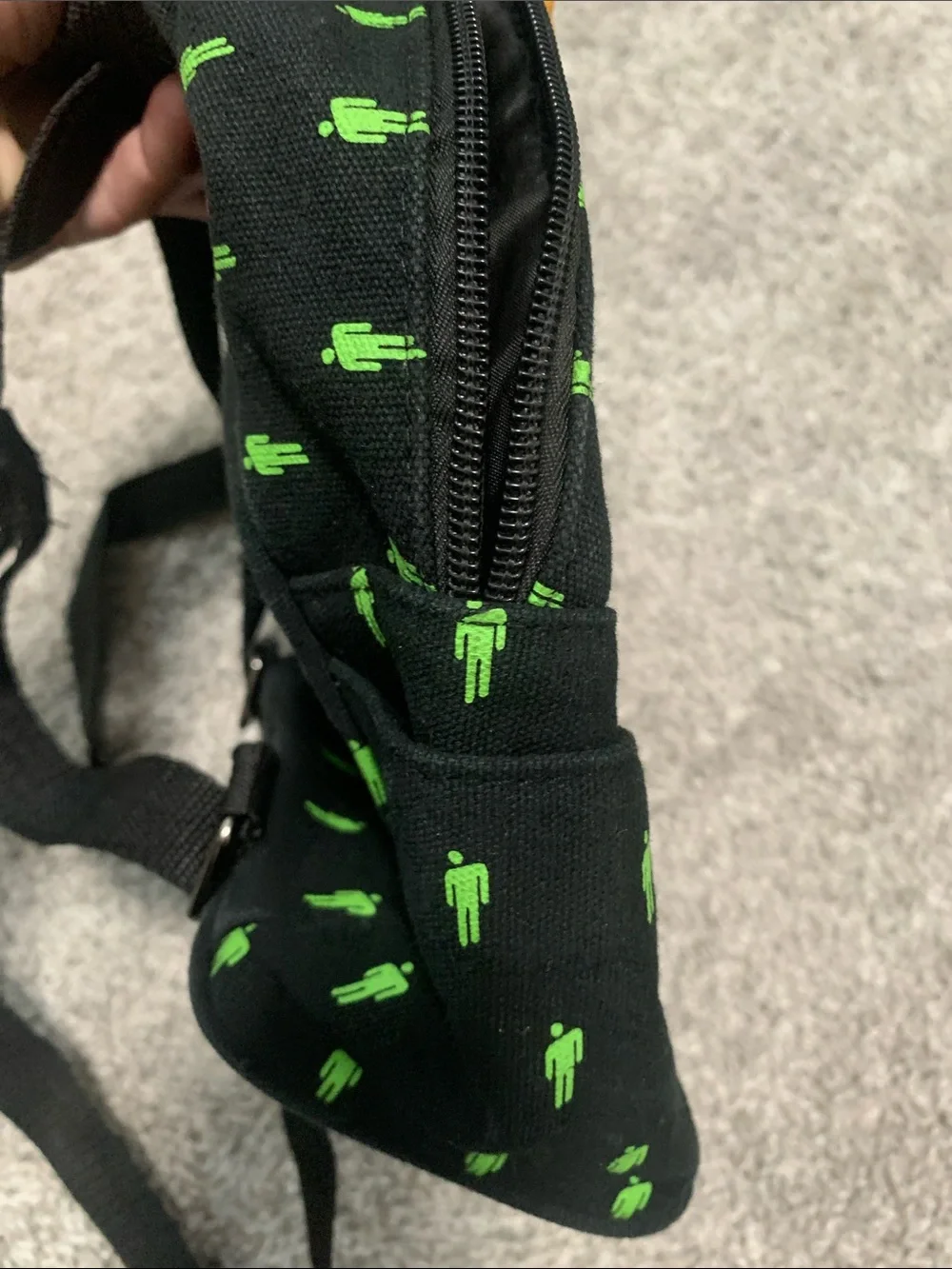 Billie Eilish Black and Green Graphic Mini Backpack